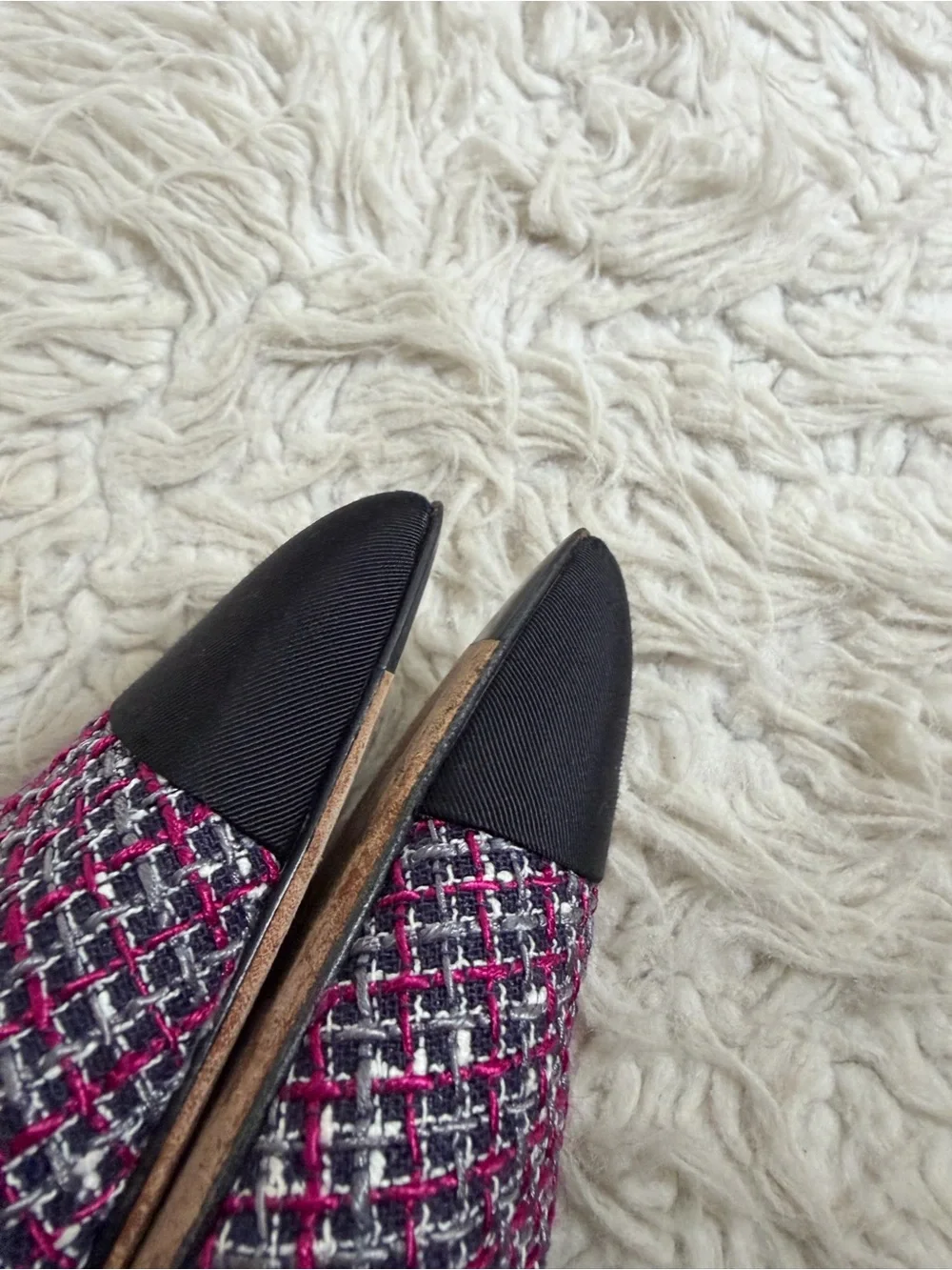 Chanel Tweed CC Logo Mule Heels